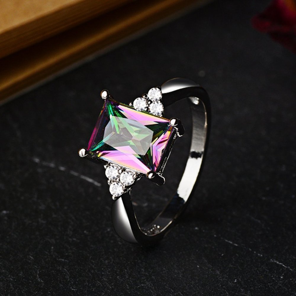 💝 Dainty Radiant Cut Pure Gemstone Zircon Trendy Rings for Women, EVGG1434